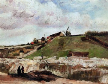 Montmartre la cantera y los molinos de viento Vincent van Gogh Pinturas al óleo